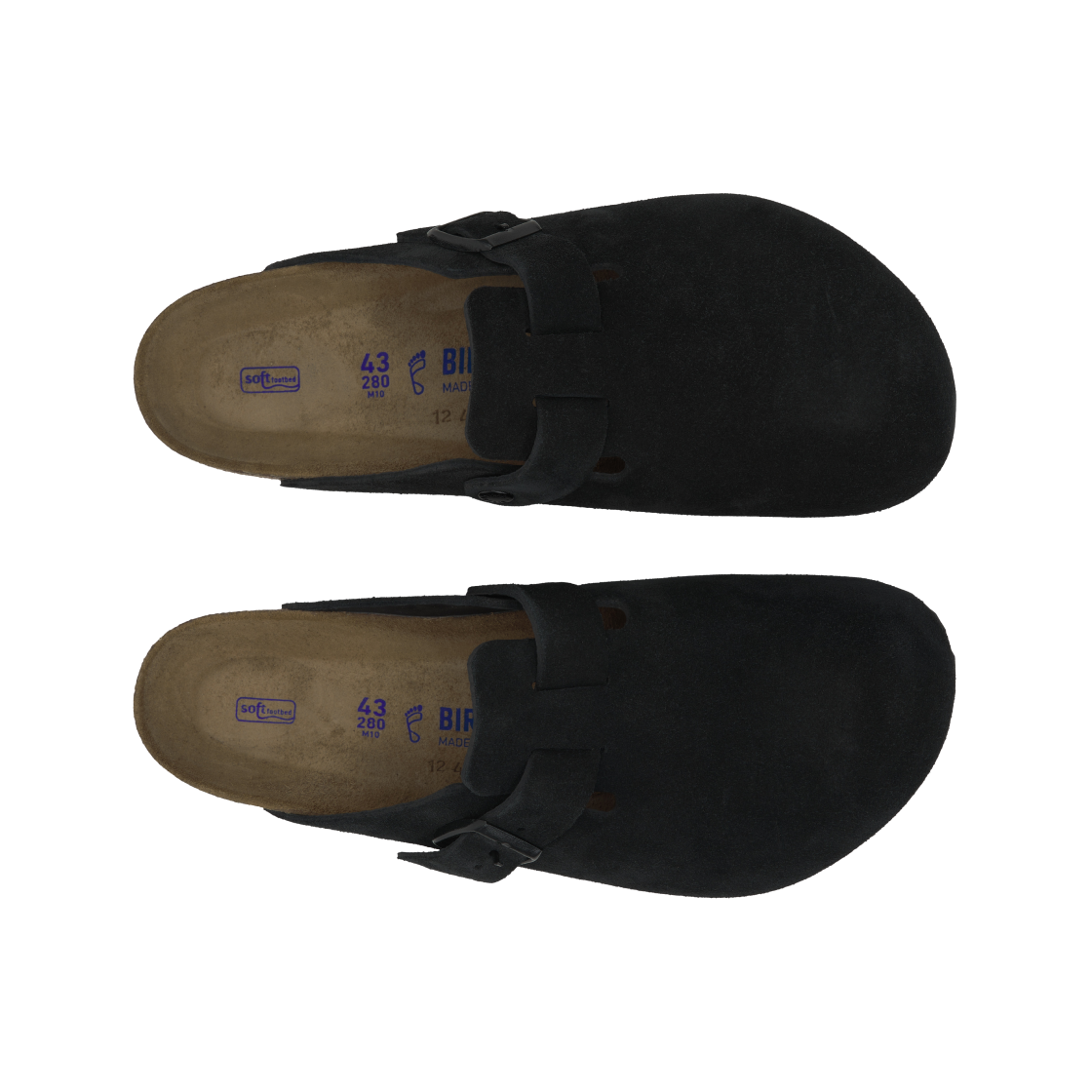버켄스탁 보스턴 소프트 풋베드 스웨이드 레더 블랙 - 레귤러 0660471